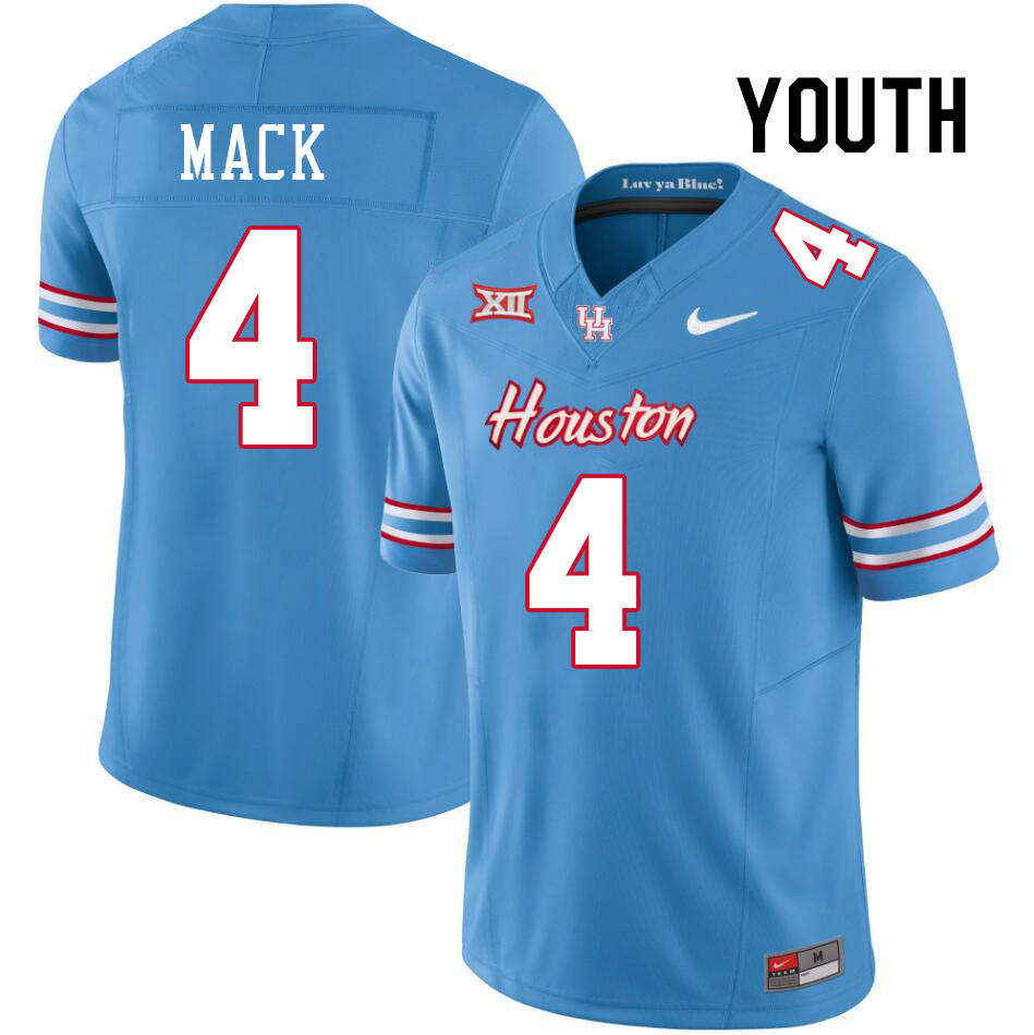 Youth #4 Brandon Mack Houston Cougars College Football Jerseys Stitched-Oilers